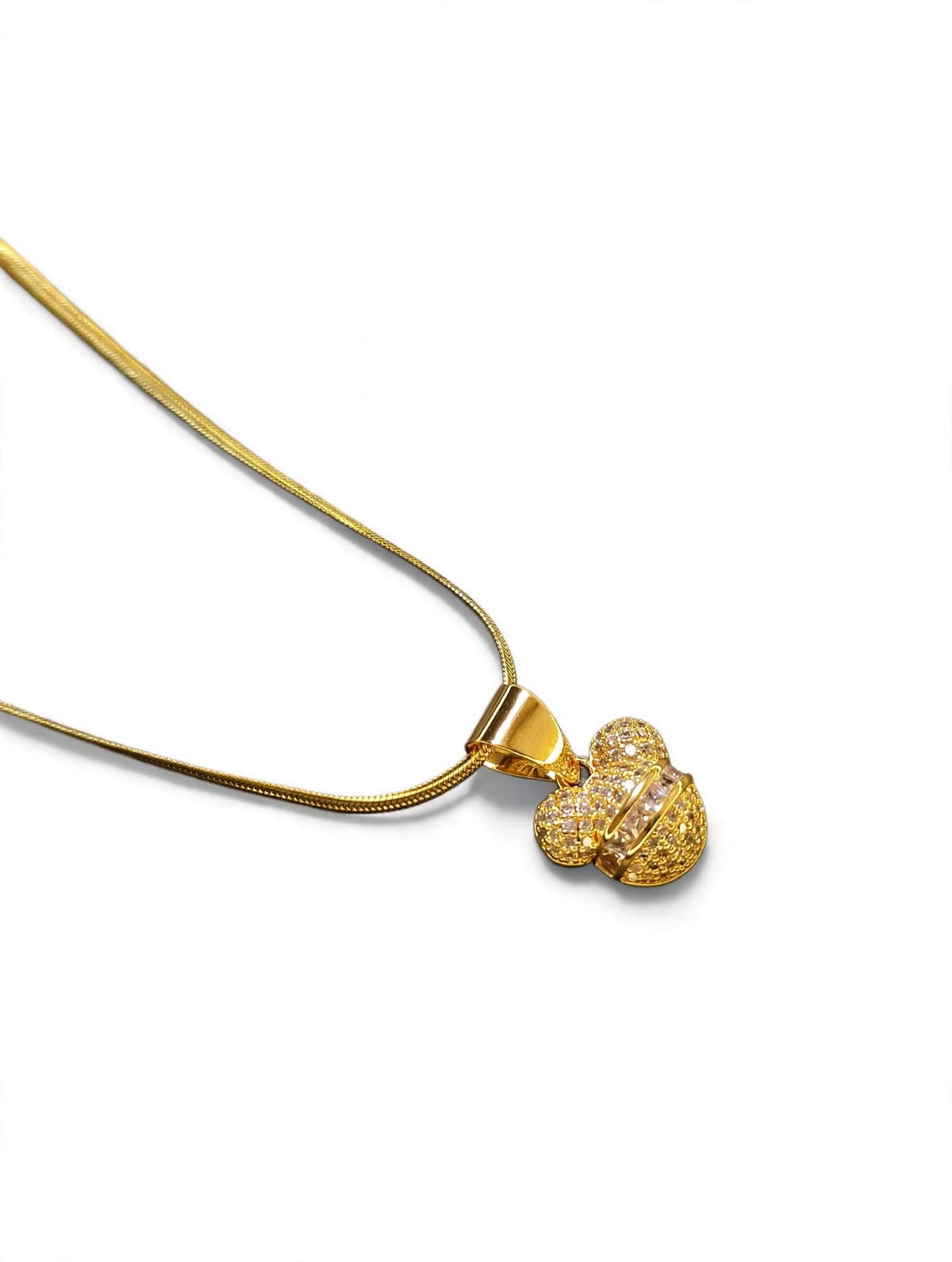 Golden Mickey Pendant Necklace